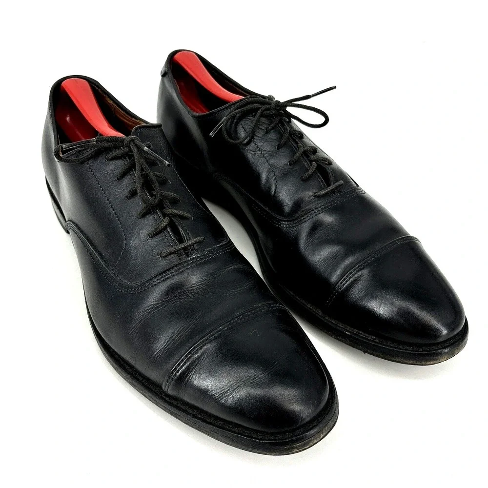 Mens 11.5‎ B Allen Edmonds Park Avenue Black Cap Toe Oxford Dress Shoes USA